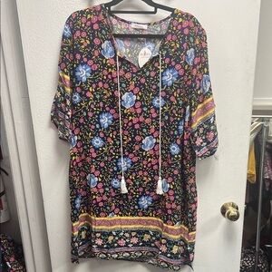 Colorful Floral  Dress/beach cover up